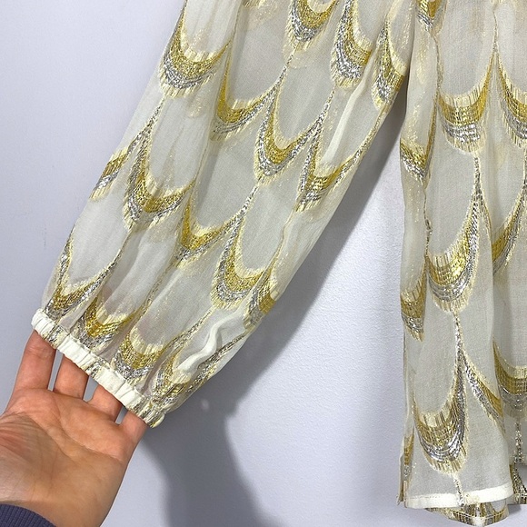 Lilly Pulitzer ELSA TOP, Gold & Silver Metallic Jacquard, small - Picture 5 of 16